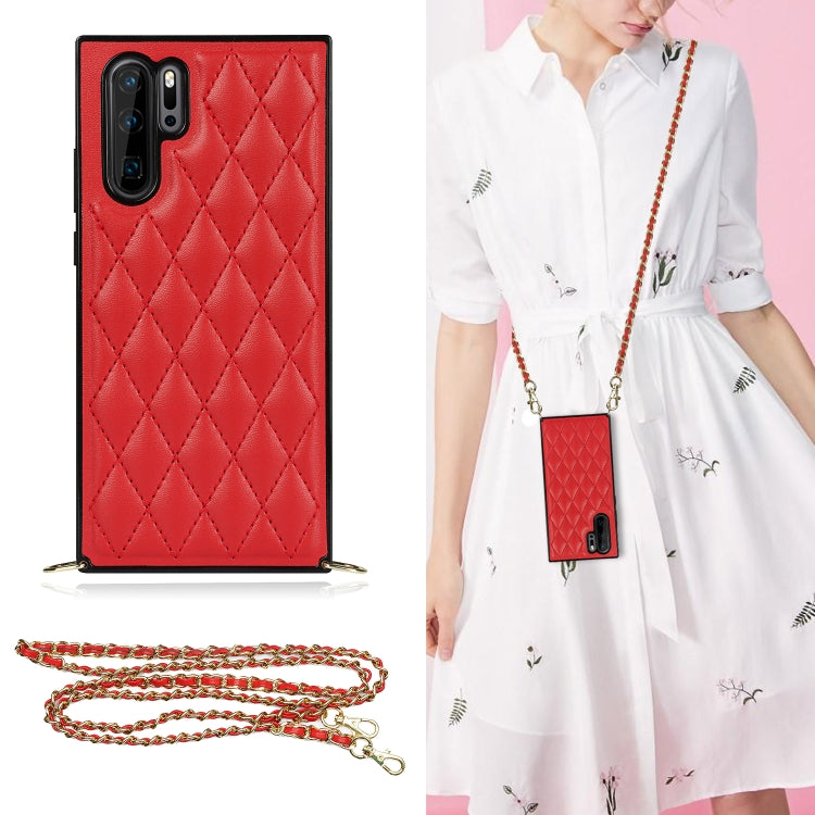 Elegant Rhombic Pattern Microfiber Leather +TPU Shockproof Case with Crossbody Strap Chain, For Huawei Mate 40 Pro, For Huawei Mate 20, For Huawei Mate 20 Lite, For Huawei Mate 20 Pro, For Huawei Mate 30, For Huawei P30 Pro, For Huawei P30 Lite        ...