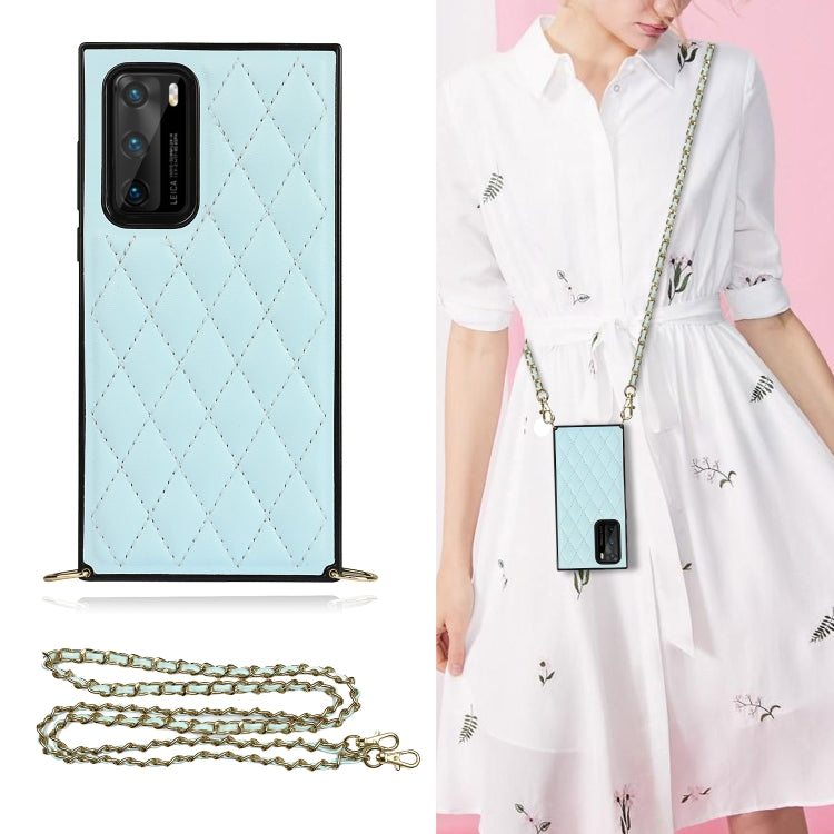 Elegant Rhombic Pattern Microfiber Leather +TPU Shockproof Case with Crossbody Strap Chain, For Huawei Mate 40 Pro, For Huawei Mate 20, For Huawei Mate 20 Lite, For Huawei Mate 20 Pro, For Huawei Mate 30, For Huawei P30 Pro, For Huawei P30 Lite        ...