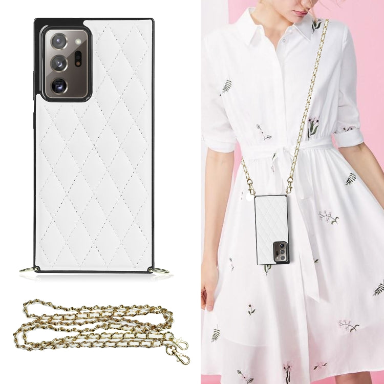 Elegant Rhombic Pattern Microfiber Leather +TPU Shockproof Case with Crossbody Strap Chain, For Samsung Galaxy A90 5G, For Samsung Galaxy Note10+, For Samsung Galaxy Note20 Ultra, For Samsung Galaxy S9+, For Samsung Galaxy S10, For Samsung Galaxy S10+ ...