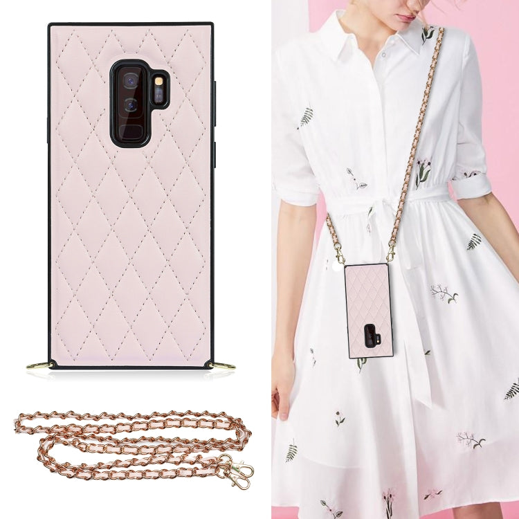 Elegant Rhombic Pattern Microfiber Leather +TPU Shockproof Case with Crossbody Strap Chain, For Samsung Galaxy A90 5G, For Samsung Galaxy Note10+, For Samsung Galaxy Note20 Ultra, For Samsung Galaxy S9+, For Samsung Galaxy S10, For Samsung Galaxy S10+ ...
