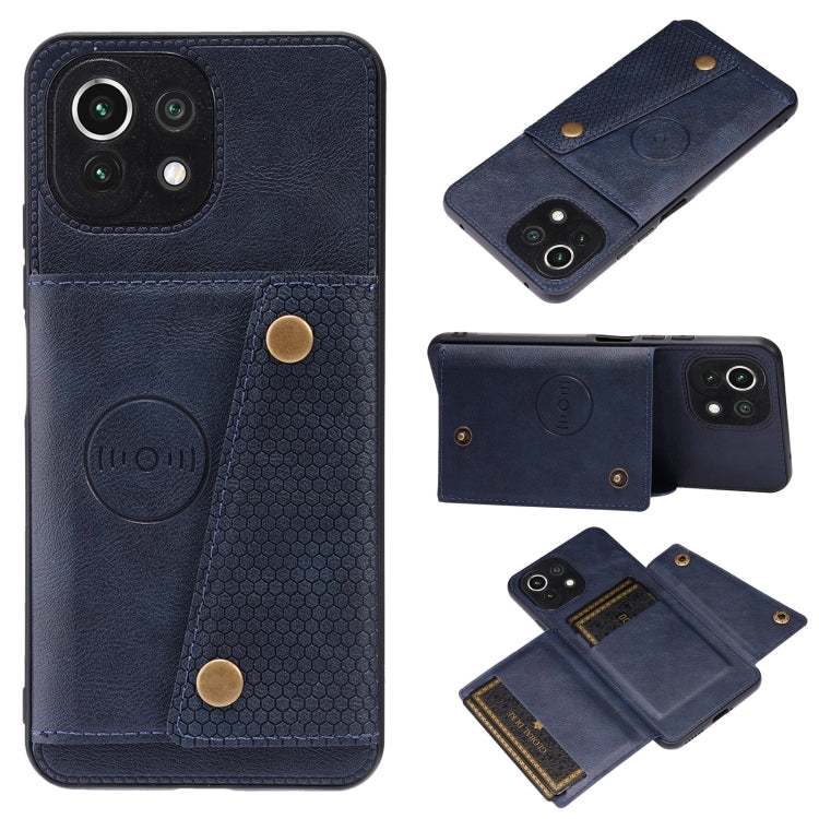 Double Buckle PU + TPU Shockproof Magnetic Protective Case with Card Slot & Holder, For Xiaomi Redmi Note 10 Pro Max, For Xiaomi Mi 11 Ultra, For Xiaomi Mi 11 Pro, For Xiaomi Mi 11 Lite