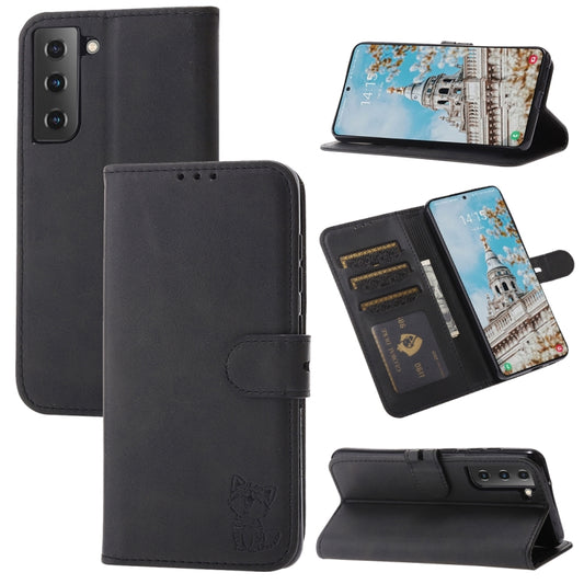 Embossed Happy Cat Pattern Horizontal Flip Leather Case with Holder & Card Slots & Wallet, For Samsung Galaxy S21 FE, For Samsung Galaxy A12, For Samsung Galaxy A22 4G, For Samsung Galaxy A22 5G EU Version, For Samsung Galaxy A32 4G