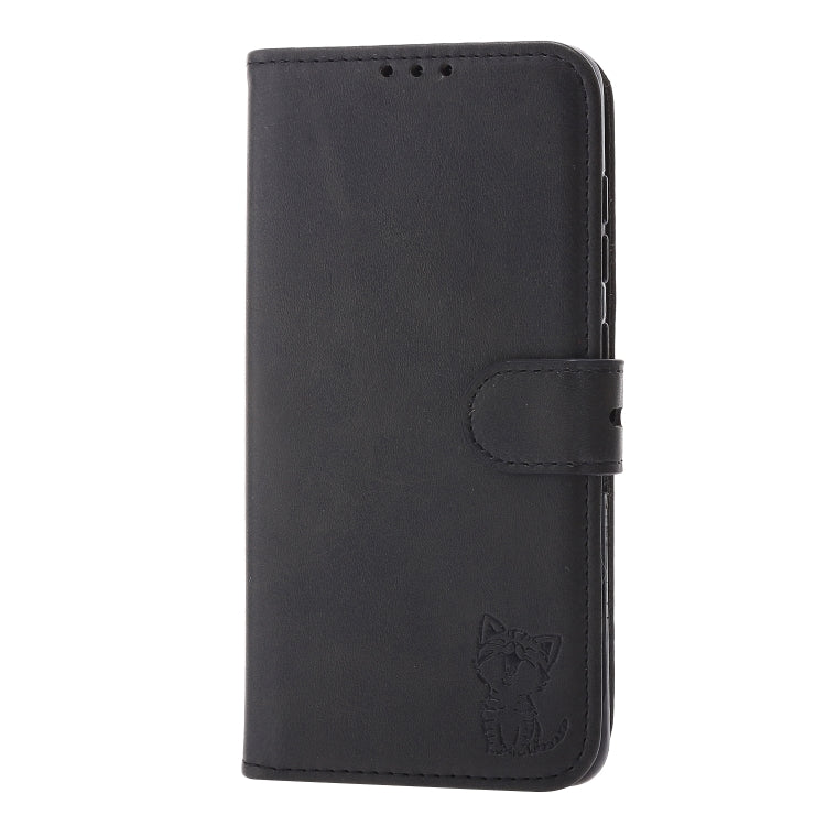 Embossed Happy Cat Pattern Horizontal Flip Leather Case with Holder & Card Slots & Wallet, For Samsung Galaxy S21 FE, For Samsung Galaxy A12, For Samsung Galaxy A22 4G, For Samsung Galaxy A22 5G EU Version, For Samsung Galaxy A32 4G                    ...
