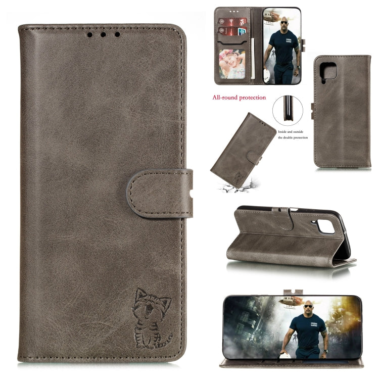 Embossed Happy Cat Pattern Horizontal Flip Leather Case with Holder & Card Slots & Wallet, For Samsung Galaxy S21 FE, For Samsung Galaxy A12, For Samsung Galaxy A22 4G, For Samsung Galaxy A22 5G EU Version, For Samsung Galaxy A32 4G                    ...