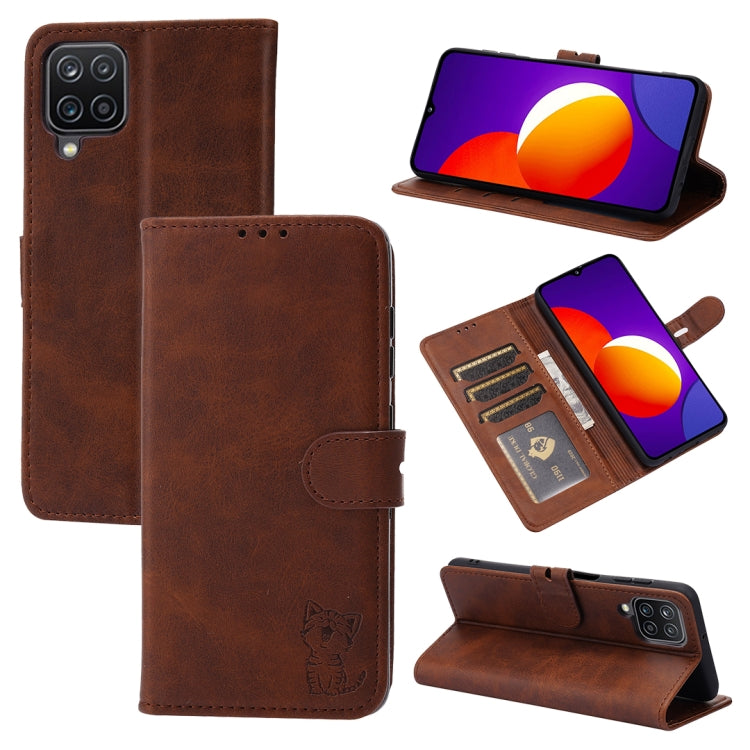 Embossed Happy Cat Pattern Horizontal Flip Leather Case with Holder & Card Slots & Wallet, For Samsung Galaxy S21 FE, For Samsung Galaxy A12, For Samsung Galaxy A22 4G, For Samsung Galaxy A22 5G EU Version, For Samsung Galaxy A32 4G                    ...