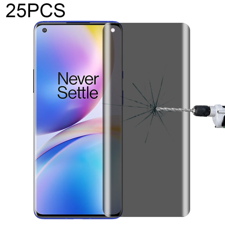 For OnePlus 9 Pro No Fingerprint Unlock 25pcs 0.3mm 9H Surface Hardness 3D Curved Surface Privacy Glass Film, For Xiaomi Mi 11 (25 PCS), For vivo X50 Pro (25 PCS), For OPPO Reno5 Pro 5G (25 PCS), For OnePlus 8 Pro (25 PCS)                              ...
