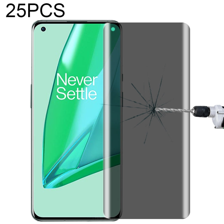 For OnePlus 9 Pro No Fingerprint Unlock 25pcs 0.3mm 9H Surface Hardness 3D Curved Surface Privacy Glass Film, For Xiaomi Mi 11 (25 PCS), For vivo X50 Pro (25 PCS), For OPPO Reno5 Pro 5G (25 PCS), For OnePlus 8 Pro (25 PCS)                              ...
