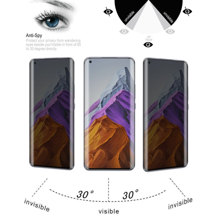 For OnePlus 9 Pro No Fingerprint Unlock 25pcs 0.3mm 9H Surface Hardness 3D Curved Surface Privacy Glass Film, For Xiaomi Mi 11 (25 PCS), For vivo X50 Pro (25 PCS), For OPPO Reno5 Pro 5G (25 PCS), For OnePlus 8 Pro (25 PCS)                              ...
