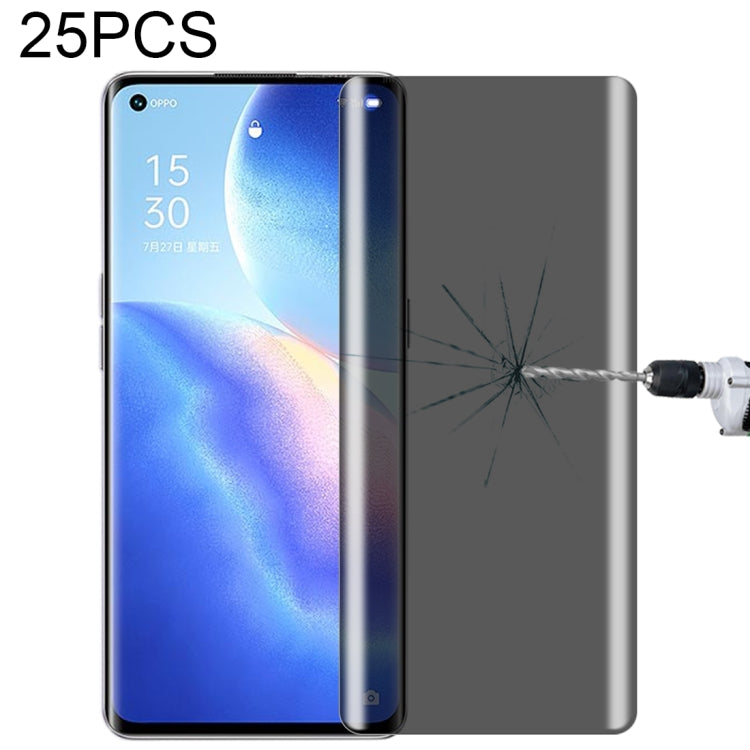 For OnePlus 9 Pro No Fingerprint Unlock 25pcs 0.3mm 9H Surface Hardness 3D Curved Surface Privacy Glass Film, For Xiaomi Mi 11 (25 PCS), For vivo X50 Pro (25 PCS), For OPPO Reno5 Pro 5G (25 PCS), For OnePlus 8 Pro (25 PCS)                              ...