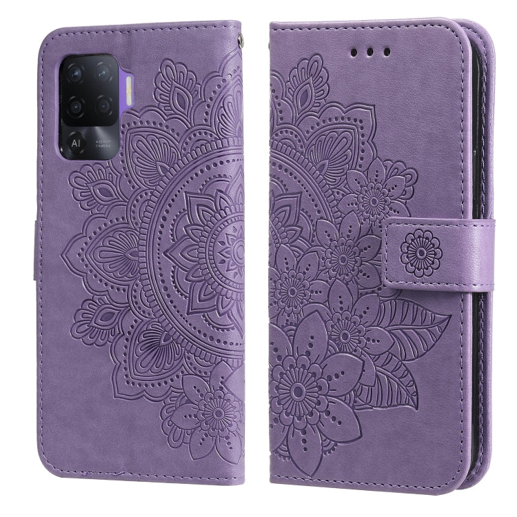 7-petal Flowers Embossing Pattern Horizontal Flip PU Leather Case with Holder & Card Slots & Wallet & Photo Frame, For OPPO A94 4G / F19 Pro / Reno5 F / Reno5 Lite, For OPPO A94 5G / F19 Pro+ / Reno5 Z 5G, For OPPO F17 Pro / A93 4G / Reno4 Lite        ...