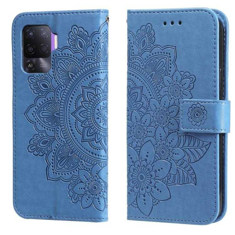 7-petal Flowers Embossing Pattern Horizontal Flip PU Leather Case with Holder & Card Slots & Wallet & Photo Frame, For OPPO A94 4G / F19 Pro / Reno5 F / Reno5 Lite, For OPPO A94 5G / F19 Pro+ / Reno5 Z 5G, For OPPO F17 Pro / A93 4G / Reno4 Lite        ...