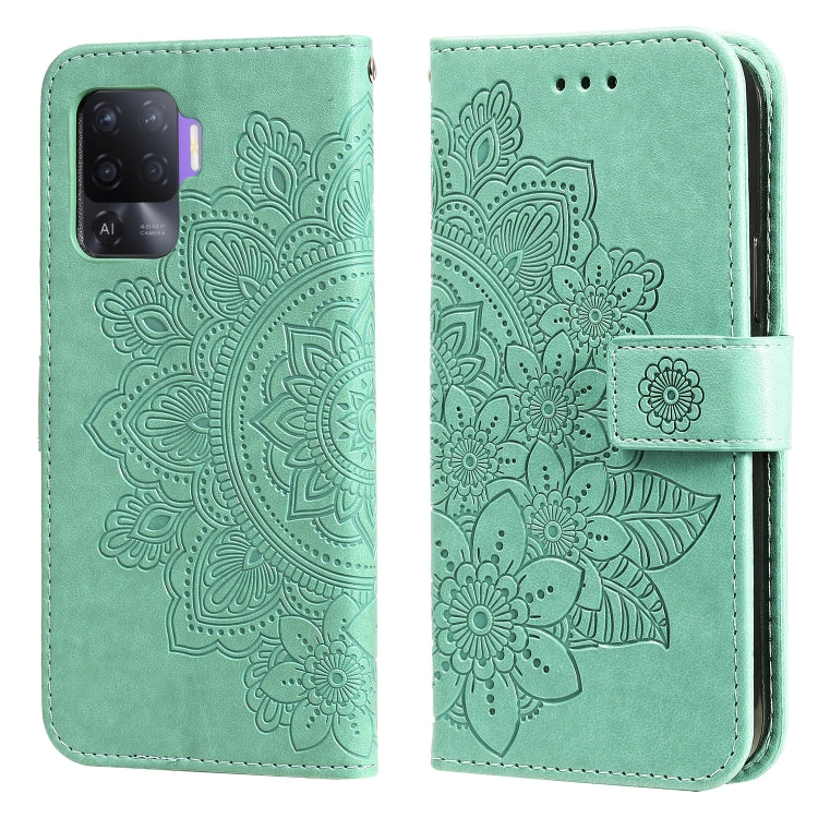 7-petal Flowers Embossing Pattern Horizontal Flip PU Leather Case with Holder & Card Slots & Wallet & Photo Frame, For OPPO A94 4G / F19 Pro / Reno5 F / Reno5 Lite, For OPPO A94 5G / F19 Pro+ / Reno5 Z 5G, For OPPO F17 Pro / A93 4G / Reno4 Lite        ...