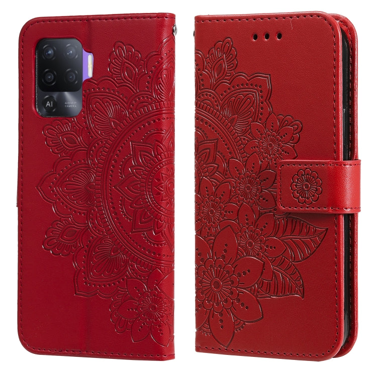 7-petal Flowers Embossing Pattern Horizontal Flip PU Leather Case with Holder & Card Slots & Wallet & Photo Frame, For OPPO A94 4G / F19 Pro / Reno5 F / Reno5 Lite, For OPPO A94 5G / F19 Pro+ / Reno5 Z 5G, For OPPO F17 Pro / A93 4G / Reno4 Lite        ...
