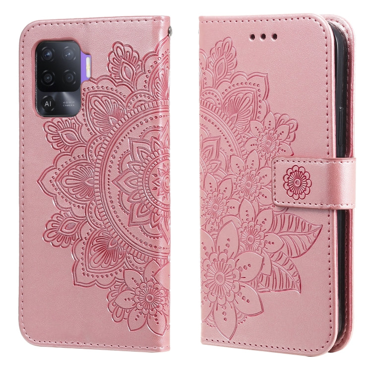 7-petal Flowers Embossing Pattern Horizontal Flip PU Leather Case with Holder & Card Slots & Wallet & Photo Frame, For OPPO A94 4G / F19 Pro / Reno5 F / Reno5 Lite, For OPPO A94 5G / F19 Pro+ / Reno5 Z 5G, For OPPO F17 Pro / A93 4G / Reno4 Lite        ...