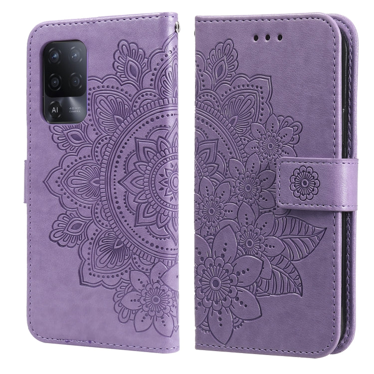 7-petal Flowers Embossing Pattern Horizontal Flip PU Leather Case with Holder & Card Slots & Wallet & Photo Frame, For OPPO A94 4G / F19 Pro / Reno5 F / Reno5 Lite, For OPPO A94 5G / F19 Pro+ / Reno5 Z 5G, For OPPO F17 Pro / A93 4G / Reno4 Lite        ...