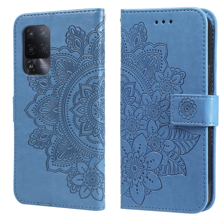 7-petal Flowers Embossing Pattern Horizontal Flip PU Leather Case with Holder & Card Slots & Wallet & Photo Frame, For OPPO A94 4G / F19 Pro / Reno5 F / Reno5 Lite, For OPPO A94 5G / F19 Pro+ / Reno5 Z 5G, For OPPO F17 Pro / A93 4G / Reno4 Lite        ...