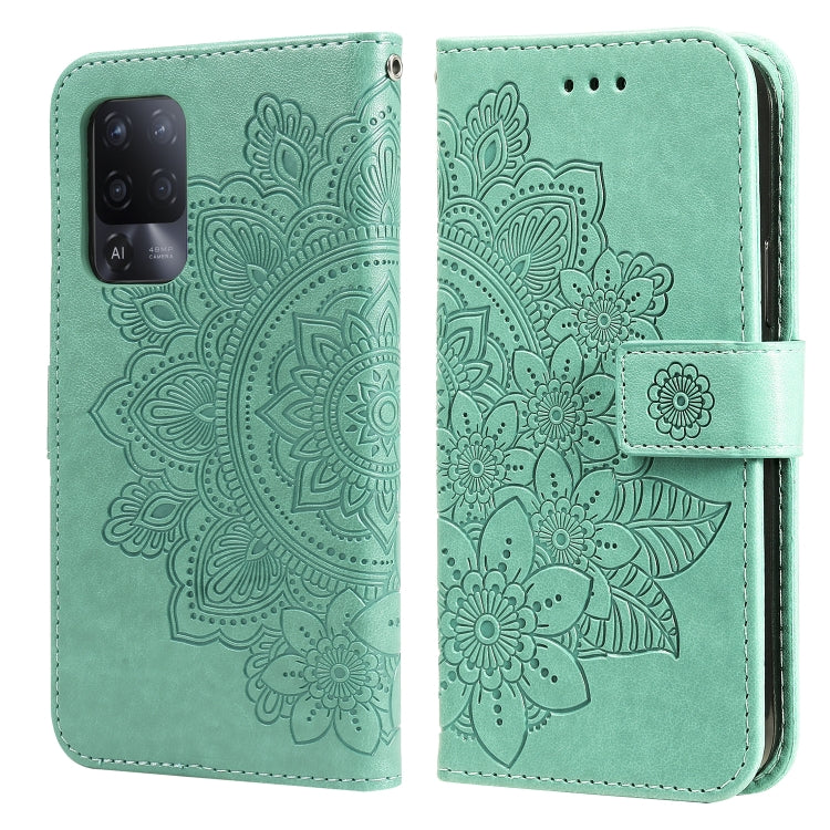 7-petal Flowers Embossing Pattern Horizontal Flip PU Leather Case with Holder & Card Slots & Wallet & Photo Frame, For OPPO A94 4G / F19 Pro / Reno5 F / Reno5 Lite, For OPPO A94 5G / F19 Pro+ / Reno5 Z 5G, For OPPO F17 Pro / A93 4G / Reno4 Lite        ...