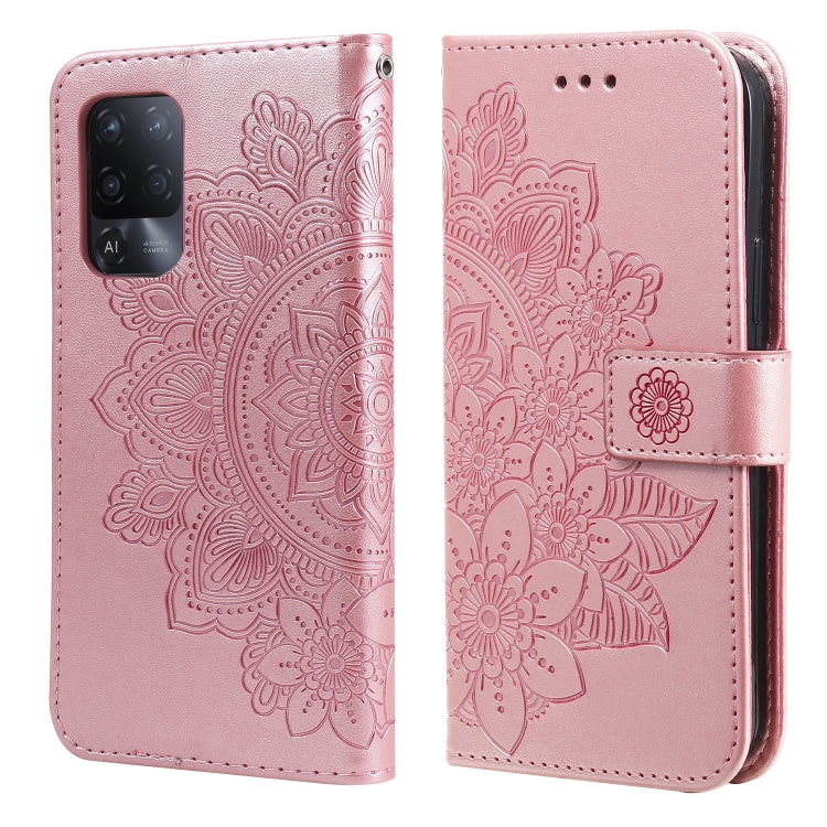 7-petal Flowers Embossing Pattern Horizontal Flip PU Leather Case with Holder & Card Slots & Wallet & Photo Frame, For OPPO A94 4G / F19 Pro / Reno5 F / Reno5 Lite, For OPPO A94 5G / F19 Pro+ / Reno5 Z 5G, For OPPO F17 Pro / A93 4G / Reno4 Lite        ...