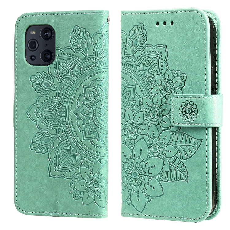 7-petal Flowers Embossing Pattern Horizontal Flip PU Leather Case with Holder & Card Slots & Wallet & Photo Frame, For OPPO A94 4G / F19 Pro / Reno5 F / Reno5 Lite, For OPPO A94 5G / F19 Pro+ / Reno5 Z 5G, For OPPO F17 Pro / A93 4G / Reno4 Lite        ...