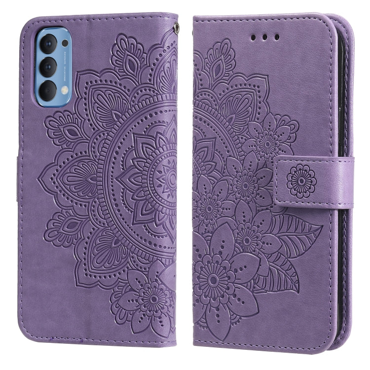 7-petal Flowers Embossing Pattern Horizontal Flip PU Leather Case with Holder & Card Slots & Wallet & Photo Frame, For OPPO A94 4G / F19 Pro / Reno5 F / Reno5 Lite, For OPPO A94 5G / F19 Pro+ / Reno5 Z 5G, For OPPO F17 Pro / A93 4G / Reno4 Lite        ...