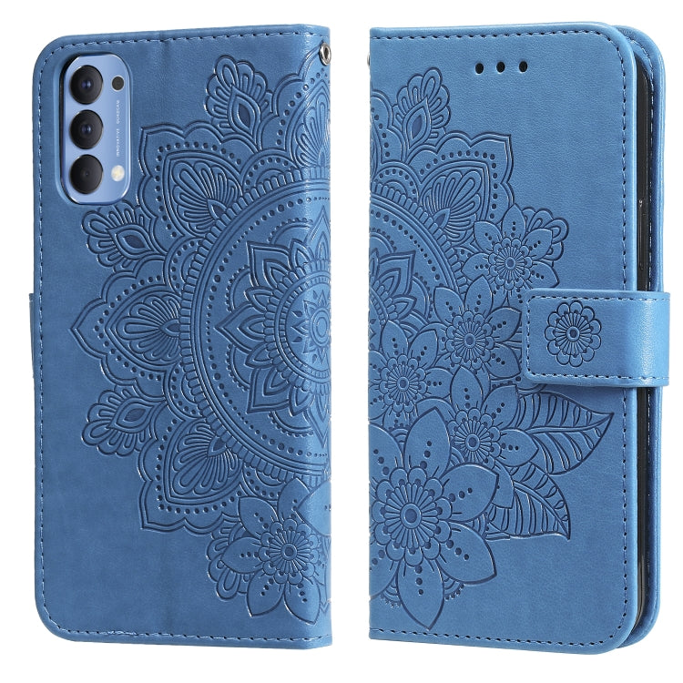 7-petal Flowers Embossing Pattern Horizontal Flip PU Leather Case with Holder & Card Slots & Wallet & Photo Frame, For OPPO A94 4G / F19 Pro / Reno5 F / Reno5 Lite, For OPPO A94 5G / F19 Pro+ / Reno5 Z 5G, For OPPO F17 Pro / A93 4G / Reno4 Lite        ...