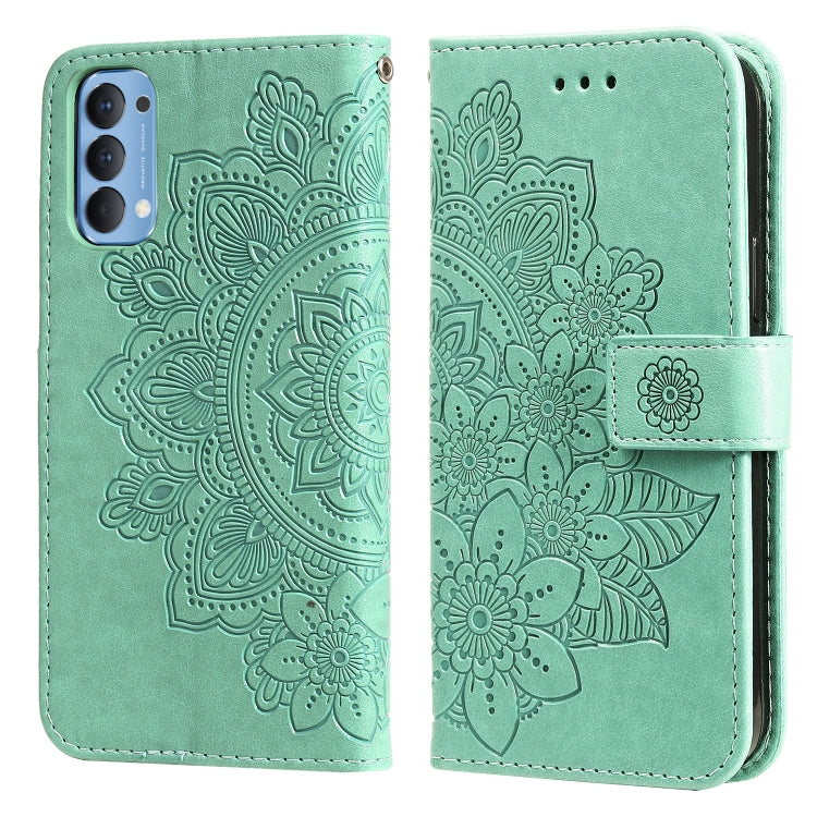 7-petal Flowers Embossing Pattern Horizontal Flip PU Leather Case with Holder & Card Slots & Wallet & Photo Frame, For OPPO A94 4G / F19 Pro / Reno5 F / Reno5 Lite, For OPPO A94 5G / F19 Pro+ / Reno5 Z 5G, For OPPO F17 Pro / A93 4G / Reno4 Lite        ...