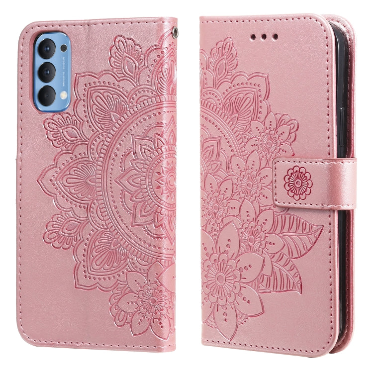 7-petal Flowers Embossing Pattern Horizontal Flip PU Leather Case with Holder & Card Slots & Wallet & Photo Frame, For OPPO A94 4G / F19 Pro / Reno5 F / Reno5 Lite, For OPPO A94 5G / F19 Pro+ / Reno5 Z 5G, For OPPO F17 Pro / A93 4G / Reno4 Lite        ...