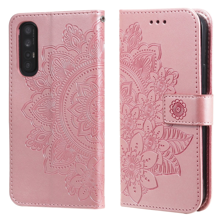 7-petal Flowers Embossing Pattern Horizontal Flip PU Leather Case with Holder & Card Slots & Wallet & Photo Frame, For OPPO A94 4G / F19 Pro / Reno5 F / Reno5 Lite, For OPPO A94 5G / F19 Pro+ / Reno5 Z 5G, For OPPO F17 Pro / A93 4G / Reno4 Lite        ...