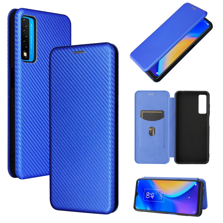 Carbon Fiber Texture Magnetic Horizontal Flip TPU + PC + PU Leather Case with Card Slot, For TCL 20S, For Asus Zenfone 8 / ZS590KS (8 Mini)