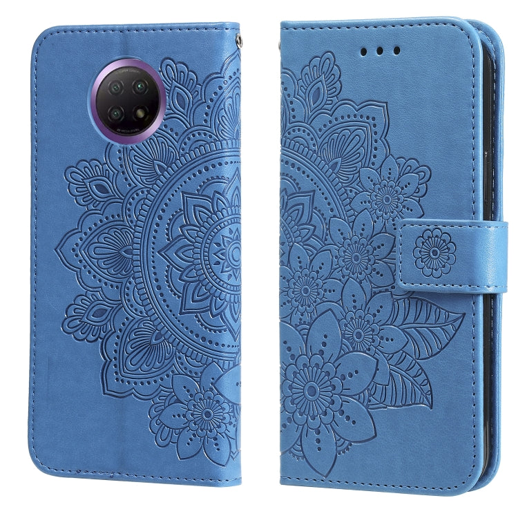 7-petal Flowers Embossing Pattern Horizontal Flip PU Leather Case with Holder & Card Slots & Wallet & Photo Frame, For Xiaomi Redmi 9C, For Xiaomi Redmi 9A, For Xiaomi Redmi K40/K40 Pro/Poco F3/ Mi 11i                                                   ...