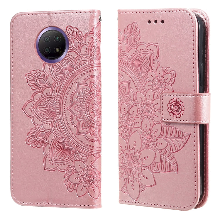 7-petal Flowers Embossing Pattern Horizontal Flip PU Leather Case with Holder & Card Slots & Wallet & Photo Frame, For Xiaomi Redmi 9C, For Xiaomi Redmi 9A, For Xiaomi Redmi K40/K40 Pro/Poco F3/ Mi 11i                                                   ...
