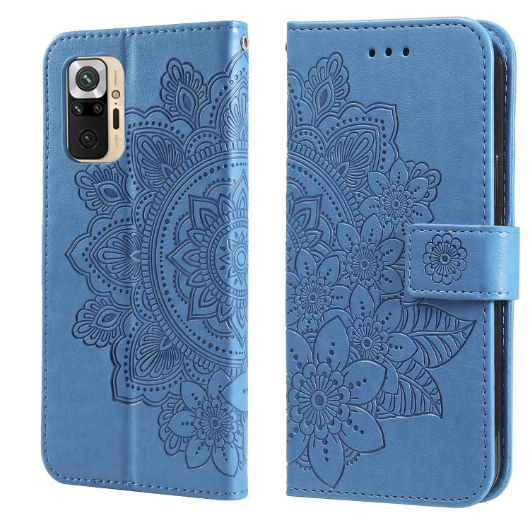 7-petal Flowers Embossing Pattern Horizontal Flip PU Leather Case with Holder & Card Slots & Wallet & Photo Frame, For Xiaomi Redmi 9C, For Xiaomi Redmi 9A, For Xiaomi Redmi K40/K40 Pro/Poco F3/ Mi 11i                                                   ...