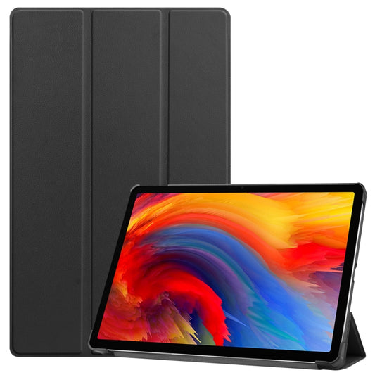 Custer Pattern Pure Color Horizontal Flip Leather Case with Sleep Function & Three-folding Holder, For Lenovo Pad Plus 11 2021