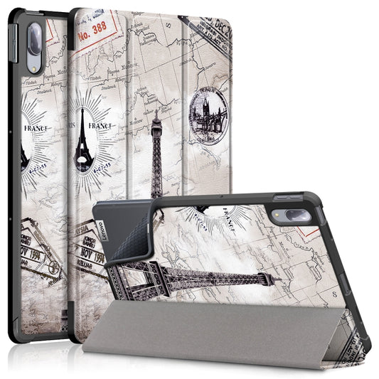 Painted Pattern PU + TPU Horizontal Flip Leather Case with Three-folding Holder & Wake-up / Sleep Function, For Lenovo Tab P11 Pro TB-J716F /J706F