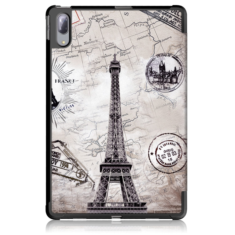 Painted Pattern PU + TPU Horizontal Flip Leather Case with Three-folding Holder & Wake-up / Sleep Function, For Lenovo Tab P11 Pro TB-J716F /J706F