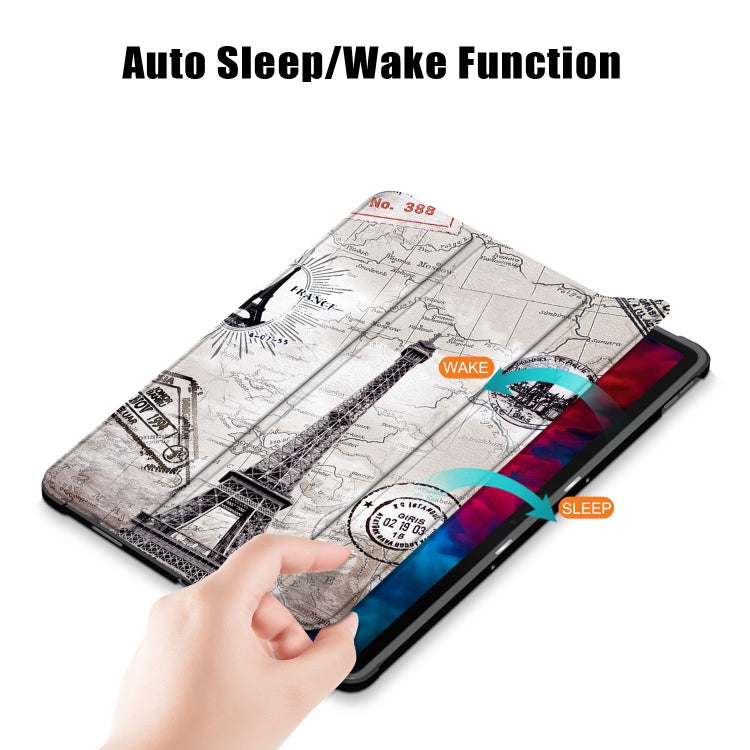 Painted Pattern PU + TPU Horizontal Flip Leather Case with Three-folding Holder & Wake-up / Sleep Function, For Lenovo Tab P11 Pro TB-J716F /J706F
