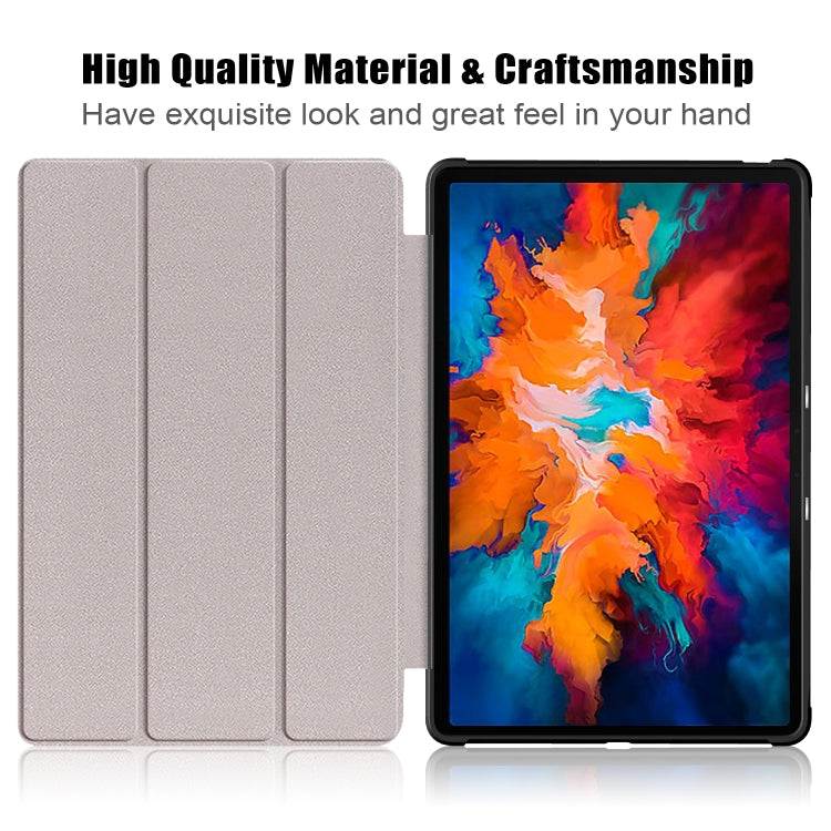 Painted Pattern PU + TPU Horizontal Flip Leather Case with Three-folding Holder & Wake-up / Sleep Function, For Lenovo Tab P11 Pro TB-J716F /J706F