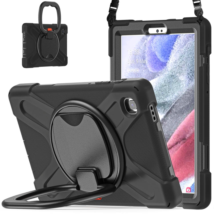 Silicone + PC Protective Case with Holder & Shoulder Strap, For Samsung Galaxy Tab A7 Lite T220 / T225