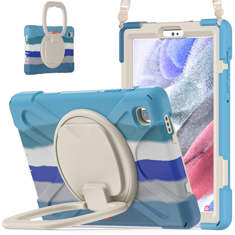Silicone + PC Protective Case with Holder & Shoulder Strap, For Samsung Galaxy Tab A7 Lite T220 / T225