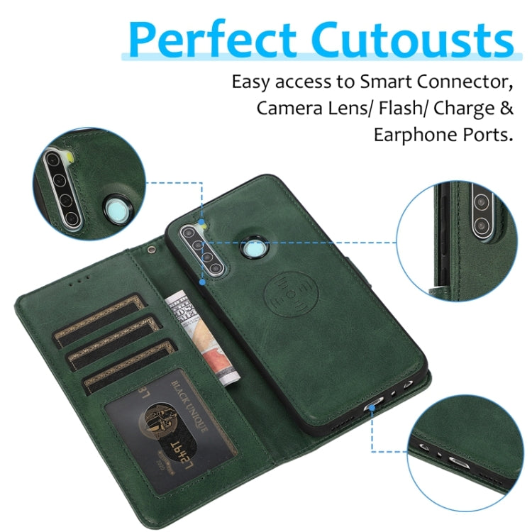 For Xiaomi Redmi 9 Calf Texture 2 in 1 Detachable Magnetic Back Cover Horizontal Flip Leather Case with Holder & Card Slots & Wallet & Photo Frame, For Xiaomi Redmi Note 8, For Xiaomi Redmi Note 9s, For Xiaomi Redmi Note 8 Pro, For Xiaomi Redmi 9C     ...