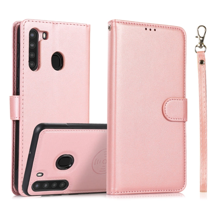 Calf Texture 2 in 1 Detachable Magnetic Back Cover Horizontal Flip Leather Case with Holder & Card Slots & Wallet & Photo Frame, For Samsung Galaxy A11 / M11, For Samsung Galaxy A21, For Samsung Galaxy A21s, For Samsung Galaxy A32, For Samsung Galaxy A...