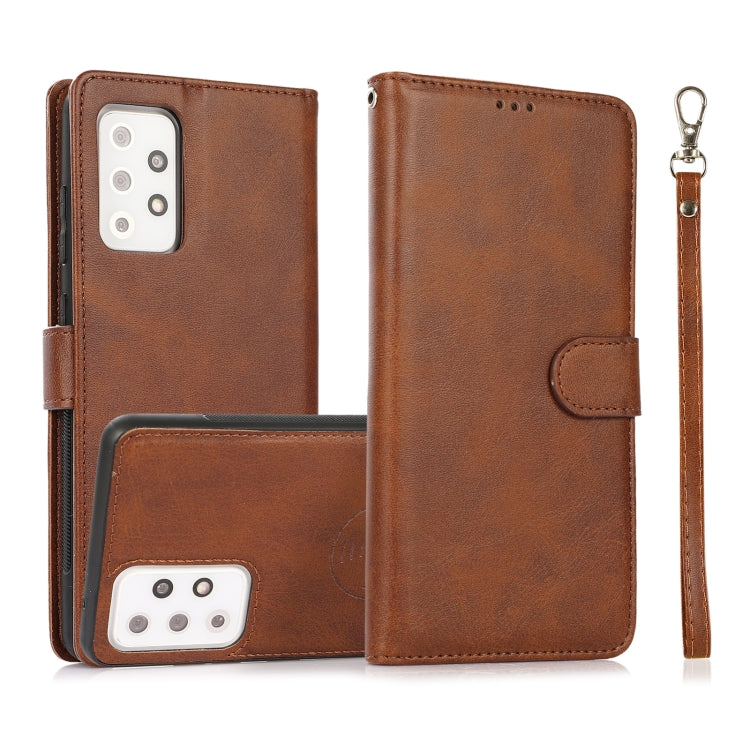 Calf Texture 2 in 1 Detachable Magnetic Back Cover Horizontal Flip Leather Case with Holder & Card Slots & Wallet & Photo Frame, For Samsung Galaxy A51 5G, For Samsung Galaxy A52 5G / 4G, For Samsung Galaxy A70, For Samsung Galaxy A71                  ...