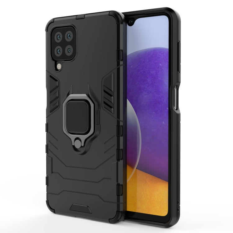 Shockproof PC + TPU Protective Case with Magnetic Ring Holder, For Samsung Galaxy A22 4G