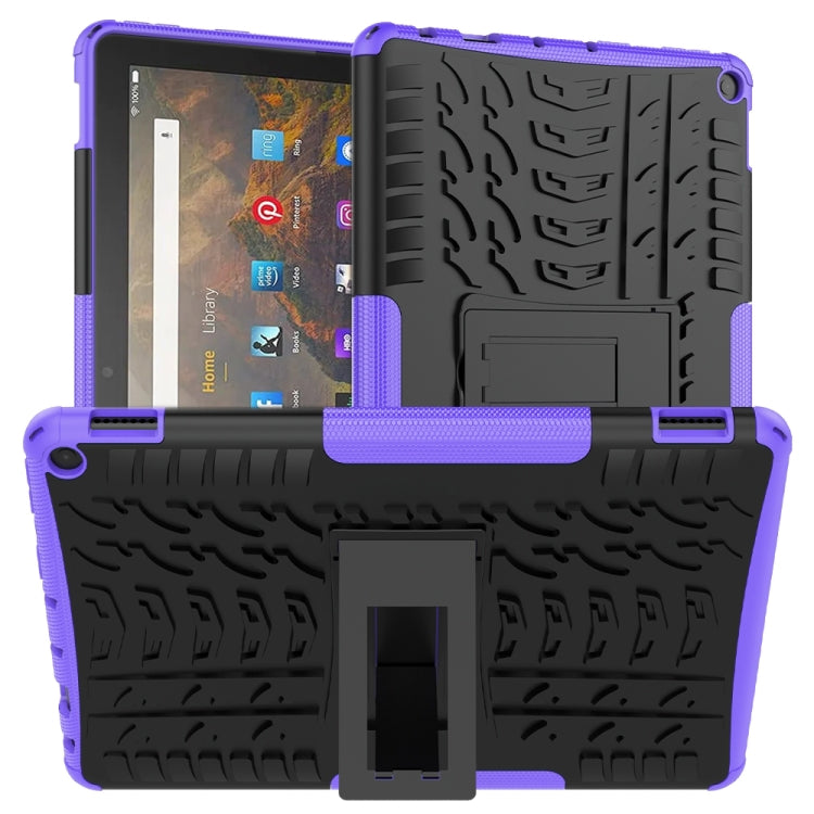 Tire Texture Shockproof TPU+PC Protective Case with Holder, For Amazon Fire HD 10 2021