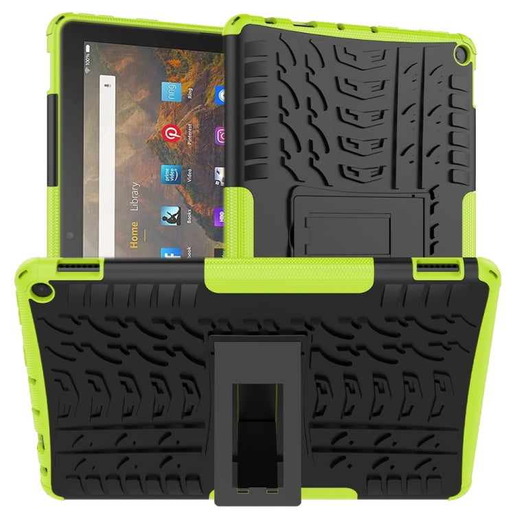 Tire Texture Shockproof TPU+PC Protective Case with Holder, For Amazon Fire HD 10 2021