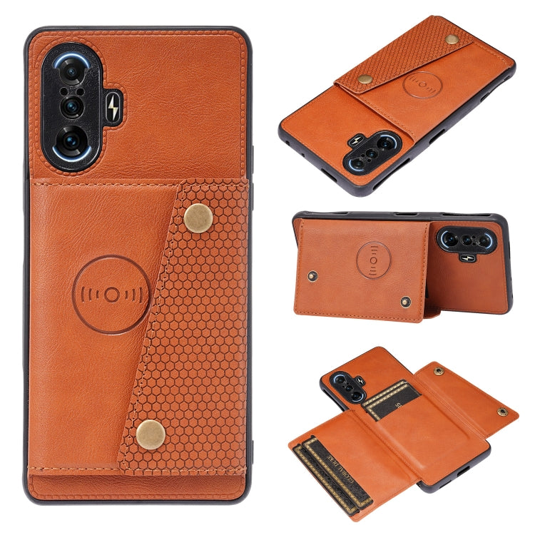 Double Buckle PU + TPU Shockproof Magnetic Protective Case with Card Slot & Holder, For Huawei P50, For Xiaomi Redmi K40 Gaming, For Xiaomi Redmi Note 10 5G, For Samsung Galaxy S21 FE