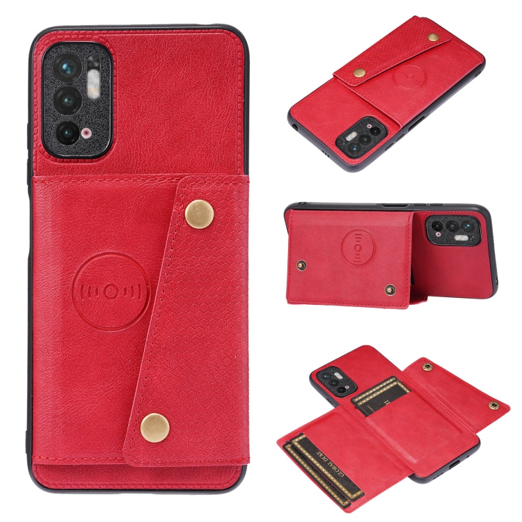 Double Buckle PU + TPU Shockproof Magnetic Protective Case with Card Slot & Holder, For Huawei P50, For Xiaomi Redmi K40 Gaming, For Xiaomi Redmi Note 10 5G, For Samsung Galaxy S21 FE