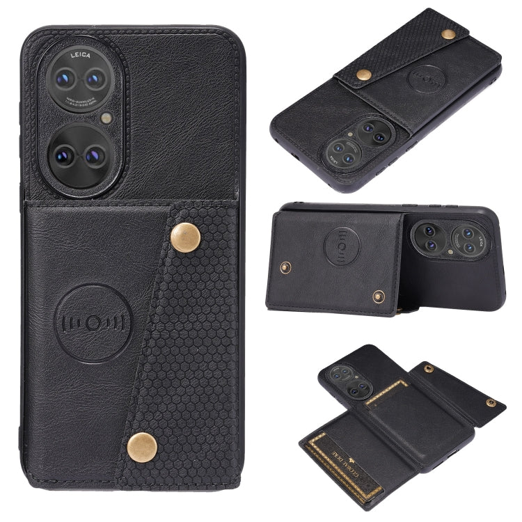 Double Buckle PU + TPU Shockproof Magnetic Protective Case with Card Slot & Holder, For Huawei P50, For Xiaomi Redmi K40 Gaming, For Xiaomi Redmi Note 10 5G, For Samsung Galaxy S21 FE