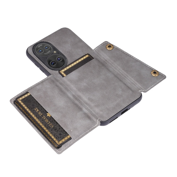 Double Buckle PU + TPU Shockproof Magnetic Protective Case with Card Slot & Holder, For Huawei P50, For Xiaomi Redmi K40 Gaming, For Xiaomi Redmi Note 10 5G, For Samsung Galaxy S21 FE