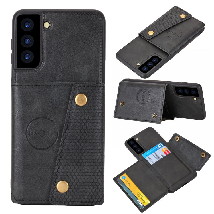 Double Buckle PU + TPU Shockproof Magnetic Protective Case with Card Slot & Holder, For Huawei P50, For Xiaomi Redmi K40 Gaming, For Xiaomi Redmi Note 10 5G, For Samsung Galaxy S21 FE